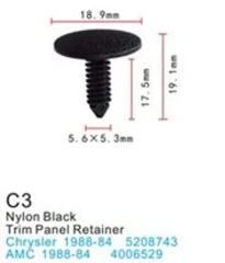 Клипса для крепления внутренней обшивки а/м Крайслер пластиковая (100шт/уп.)