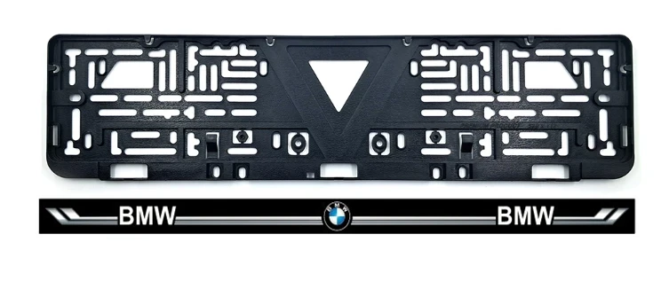 Рамка номера с черной планкой BMW