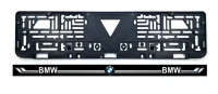 Рамка номера с черной планкой BMW