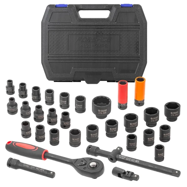 Набор инструментов ударных 32пр.1/2''( 6-гр: 8-32мм, 12гр: 10,12,14,15,17,19,36ммCr-Mo)