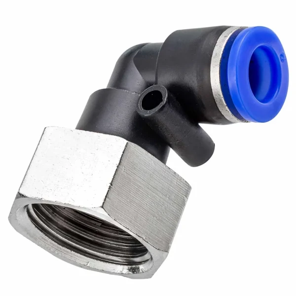 Фитинг угловой для пластиковых трубок 8мм с внутренней резьбой 1/2''