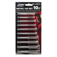 Набор метчиков метрический 10пр.(М6х1, М7х1, М8х1/1.25, М10х1/1.25/1.5, М12х1.25/1.5/1.75)