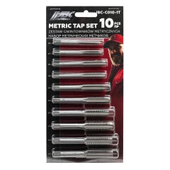 Набор метчиков метрический 10пр.(М6х1, М7х1, М8х1/1.25, М10х1/1.25/1.5, М12х1.25/1.5/1.75)