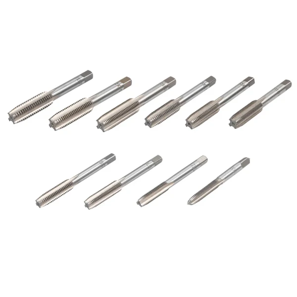 Набор метчиков метрический 10пр.(М6х1, М7х1, М8х1/1.25, М10х1/1.25/1.5, М12х1.25/1.5/1.75)