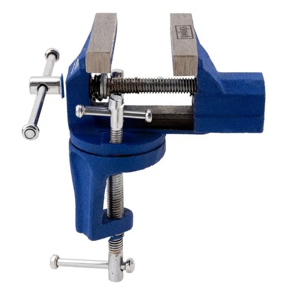 Тиски настольные поворотные мини (ширина губ - 70мм, захват-35мм, крепление ''струбцина'')