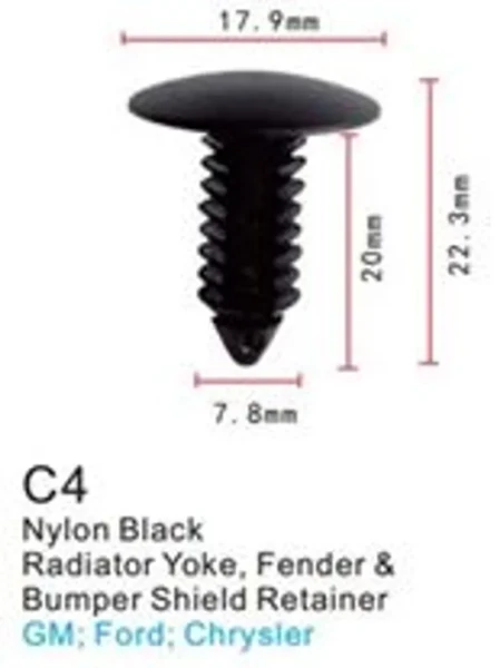 Клипса для крепления внутренней обшивки а/м Крайслер пластиковая (100шт/уп.)