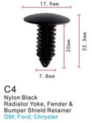 Клипса для крепления внутренней обшивки а/м Крайслер пластиковая (100шт/уп.)