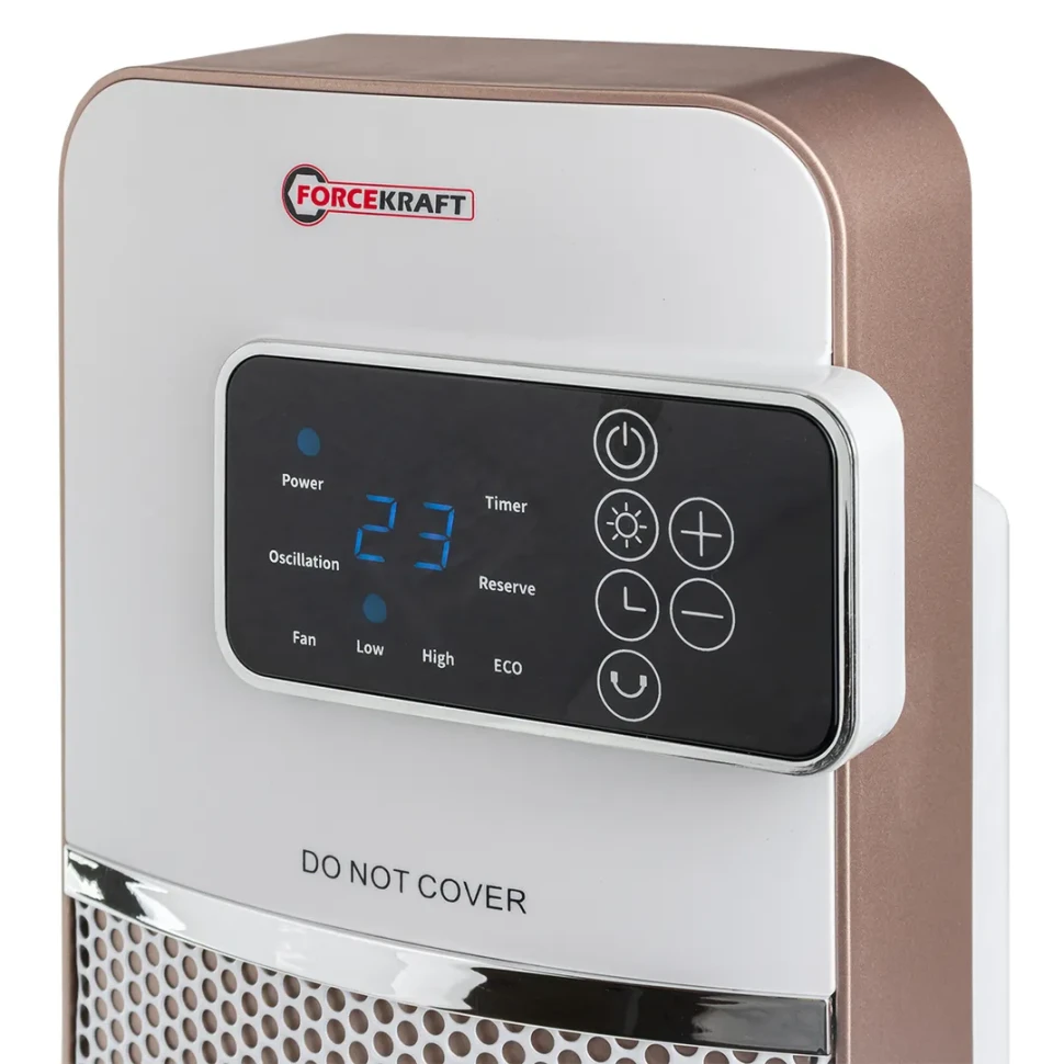 Тепловентилятор электрический поворотный (220V,2000W,S обогрева 20м²,защита от перегрева+пульт ДУ)