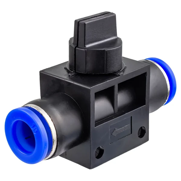 Фитинг для пластиковых трубок с краном 10x10мм