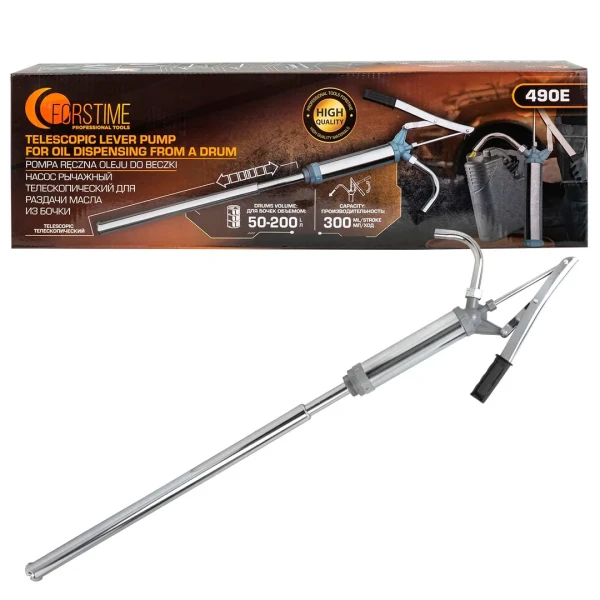 Насос ручной рычажный телескопический для раздачи масла на бочку (пр.-ть 300гр./ход, раб. t -20+40гр.)