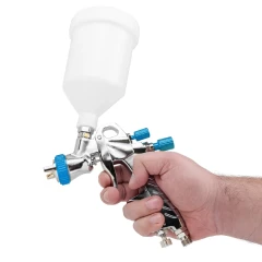 Краскораспылитель пневматический с верхним пластиковым бачком (600мл,сопло 1.3мм,факел 180-280мм,LVLP)