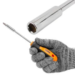 Отвертка-битодержатель с комплектом бит и головок 17пр.,в блистере