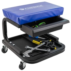 Стул автослесаря с инструментальной полкой на колесах (220х375мм)