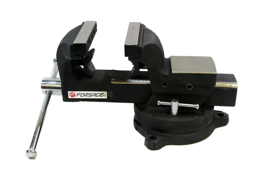 Тиски стальные поворотные с наковальней+захват для труб и съемными губками+захват для труб 7''-175мм