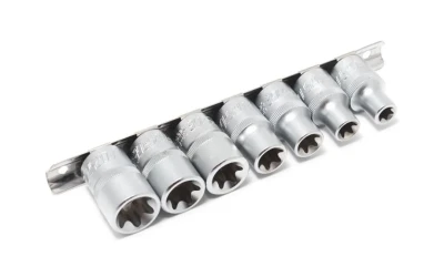 Набор головок Е-профиль 7пр. 1/2''(E10,E12,E14,E16,E18,E20,E22), на планке