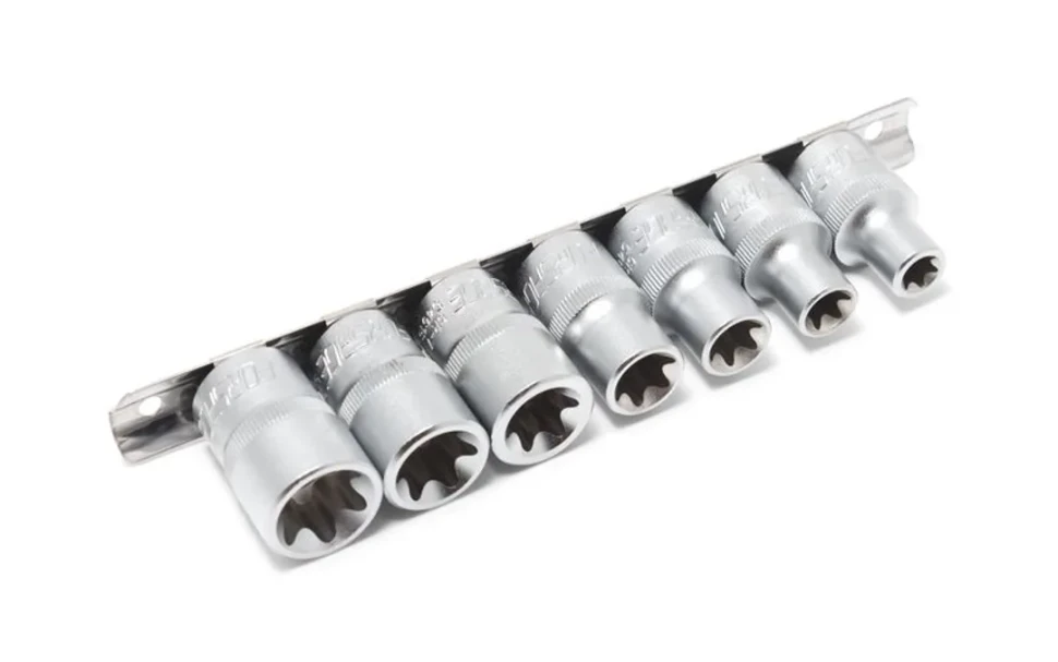 Набор головок Е-профиль 7пр. 1/2''(E10,E12,E14,E16,E18,E20,E22), на планке