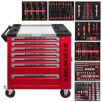 Набор ручных инструментов в стальной тележке (258пр.)