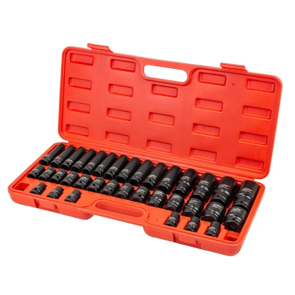 Набор головок 35 пр. (короткие 38мм: 8-23, 24, 27, 30, 32мм, глубокие 78мм: 10, 12-19, 21, 22, 24, 27, 30, 32мм) в кейсе