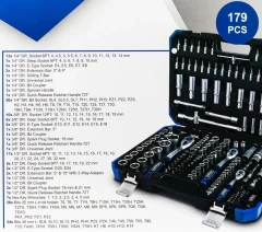 Набор инструментов 179пр. 1/4''3/8''1/2''6 pt