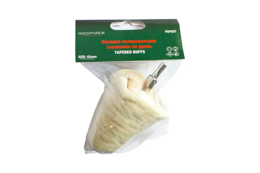 Насадка полировальная хлопковая ''конус''на дрель Ø39х56мм (Ø хвостовика 6мм),в блистере