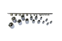 Набор головок Е-профиль,14пр(1/4'':Е4,5,6,7,8, 3/8:Е10,11,12,14, 1/2'':Е16,18,20,22,24),на планке