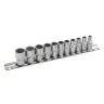 Набор головок 11пр. 1/4''12гр.(4,5,5.5,6-13мм) на планке