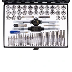 Набор метчиков и плашек 60пр.(М3х0.5,4х0.7,5х0.8,6х1,7х1,8х1.25,9х1.25,10х1/1.5,М12х1.75,4-40,6,8-32,10-36,12-24,1/4,5/16,3/8,7/16,1/2,1/8)