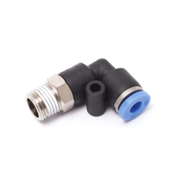 Фитинг угловой для пластиковых трубок 10мм с наружной резьбой 1/8''