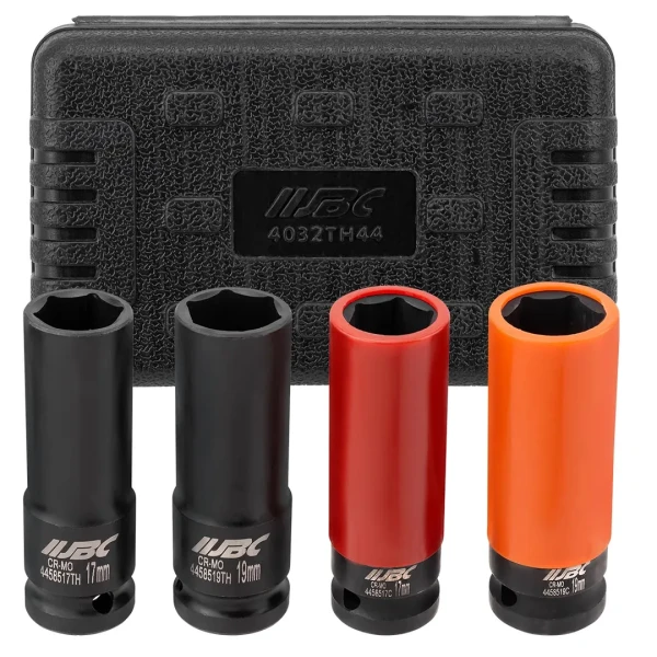 Головки ударные тонкостенные, набор 4пр., 1/2''(6гр.)