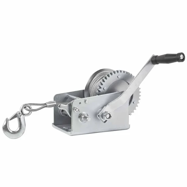 Лебедка ручная барабанная, 900кг(стальной трос, диаметр троса-4.5мм, длина троса-10м )