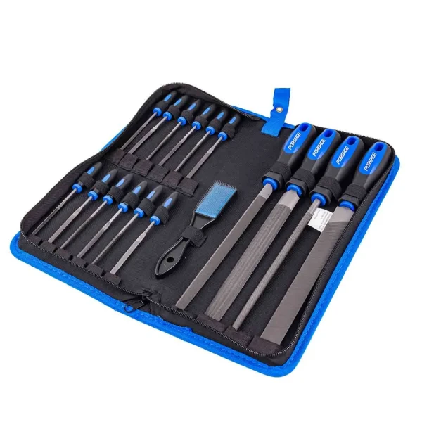 Набор напильников и надфилей разнопрофильных, 17пр (плоск, треуг, квадр, круг, полукруг, L-100мм,L-200мм) в чехле