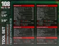 Набор инструментов 108пр. 1/4''3/8''6pt