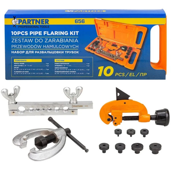 Набор инструментов для развальцовки и резки трубок 10пр.