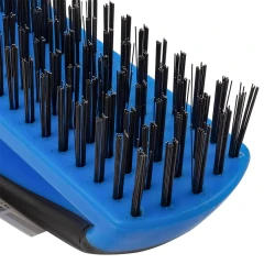 Щетка по металлу ручная в пластиковом корпусе с прорезиненной рукояткой (проволока из высокоуглиродистой стали, 5x18рядов)