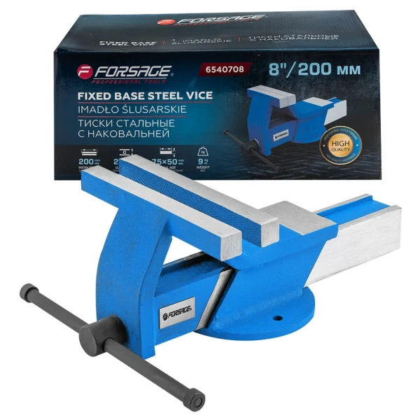 Тиски стальные с наковальней 8''-200мм