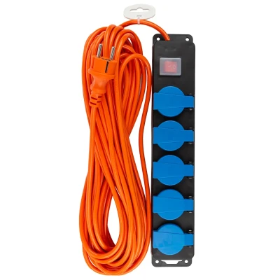 Удлинитель сетевой 15м(220В, 3х1.5мм²,16А,5 розеток)