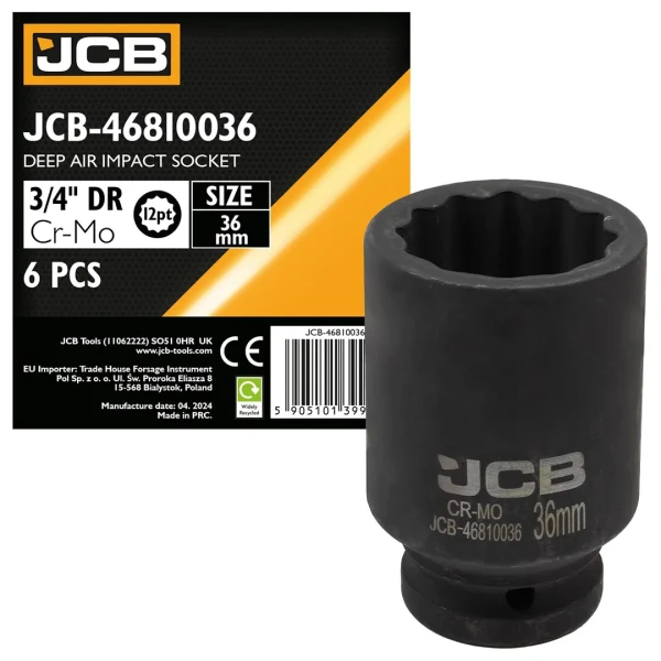 Головка ударная глубокая 36мм (12гр.), 3/4''