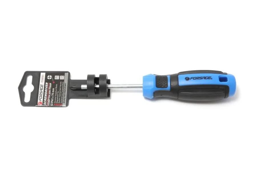 Отвертка крестовая магнитная PH1х125мм, на пластиковом держателе