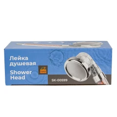 Лейка душевая (поликарбонат/нерж.сталь,L-22см,ø-8см,фильтрация-ионная,0-80°С,3 режима:дождь/SPA/комплексный,экон. воды до 30%)