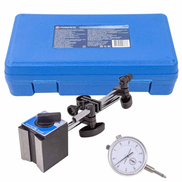 Индикатор часового типа с магнитной стойкой (0-10мм, погрешность-0,01мм), в кейсе