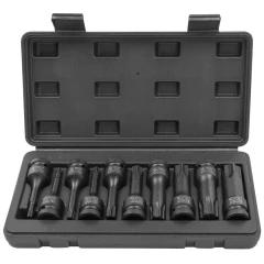 Набор головок-бит TORX ударных 10пр.,1/2''(T30, T40, T45, T50, T55, T60, T70, T80, T90, T100), в кейсе