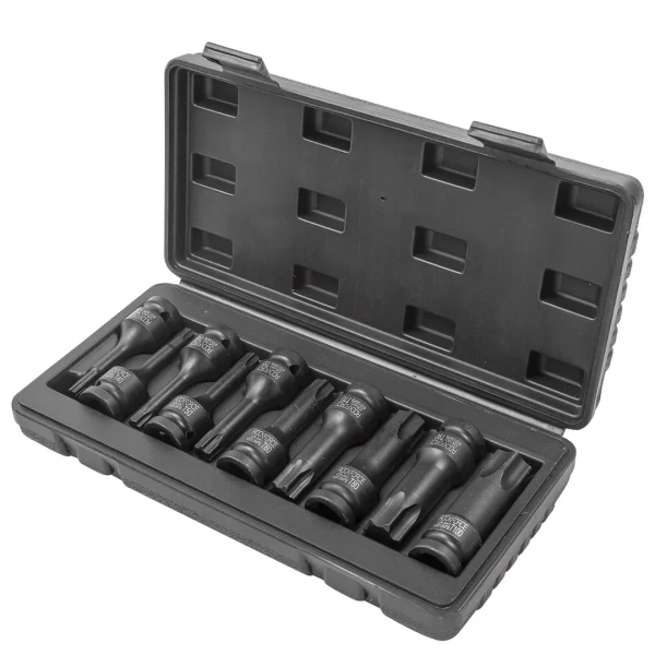 Набор головок-бит TORX ударных 10пр.,1/2''(T30, T40, T45, T50, T55, T60, T70, T80, T90, T100), в кейсе