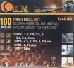 Набор сверл по металлу,100пр.(1,2,2.5,3,3.2,3.5,4-по 10шт,4.5,5,5.5,6,6.5-по 5шт,8,10-по 2шт)в кейсе