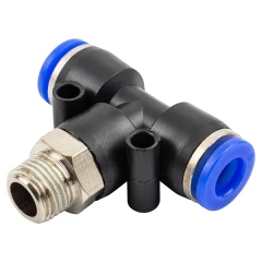 Фитинг Т-образный для пластиковых трубок 6мм с наружной резьбой 1/8''