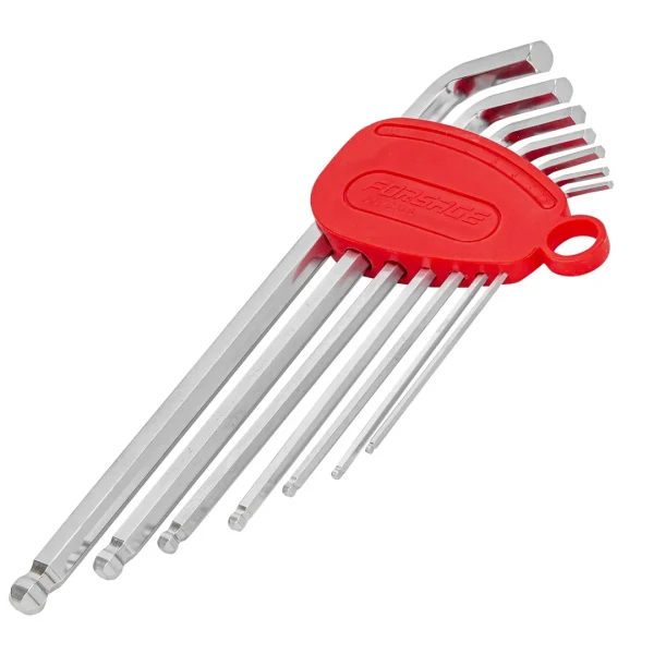Набор ключей Г-образных 6-гранных экстра длинных с шаром 7пр.(2.5, 3-6, 8, 10мм) в пластиковом держателе