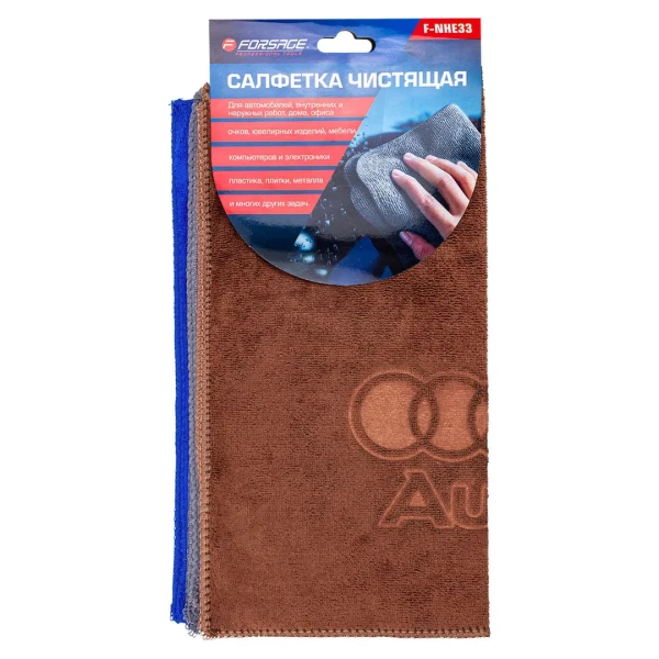 Салфетка чистящая микрофибра с логотипом 30*30 см (3шт/уп)