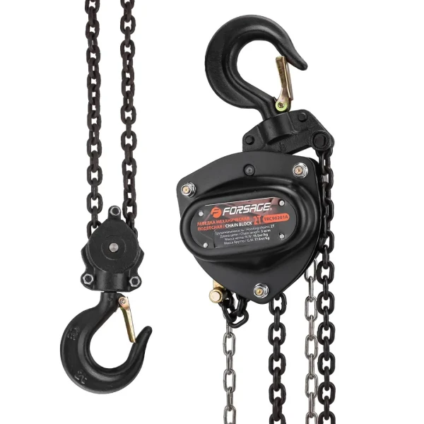 Лебедка механическая (Таль) подвесная с лепестковым механизмом фиксации цепи натяжения 2т (длина цепи - 3м)