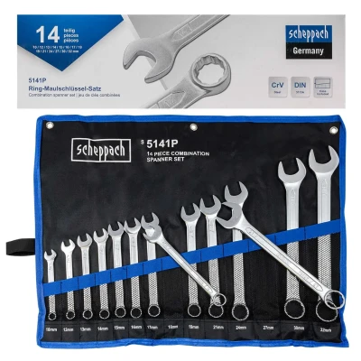 Ключи комбинированные, набор 14пр. (10, 12-19, 21, 24, 27, 30, 32мм) на полотне