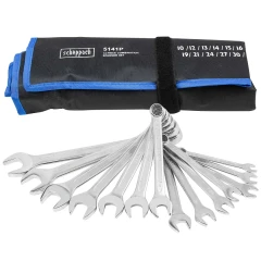 Ключи комбинированные, набор 14пр. (10, 12-19, 21, 24, 27, 30, 32мм) на полотне