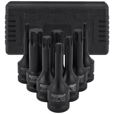 Набор головок-бит TORX ударных 8пр.,1/2''(T30, T40, T45, T50, T55, T60, T70, T80), в кейсе